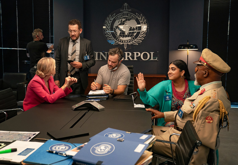 Melanie Laurent as Claudette Joubert, Dany Boon as Inspector, Writer/Director Jeremy Garelick, Kuhoo Verma as Saira and John Kani as Colonel Ulenga.