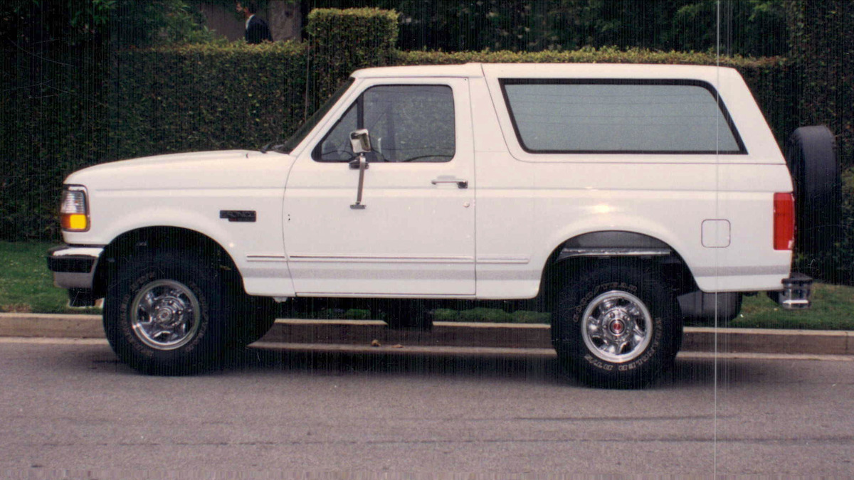 The white Bronco driven by OJ Simpson