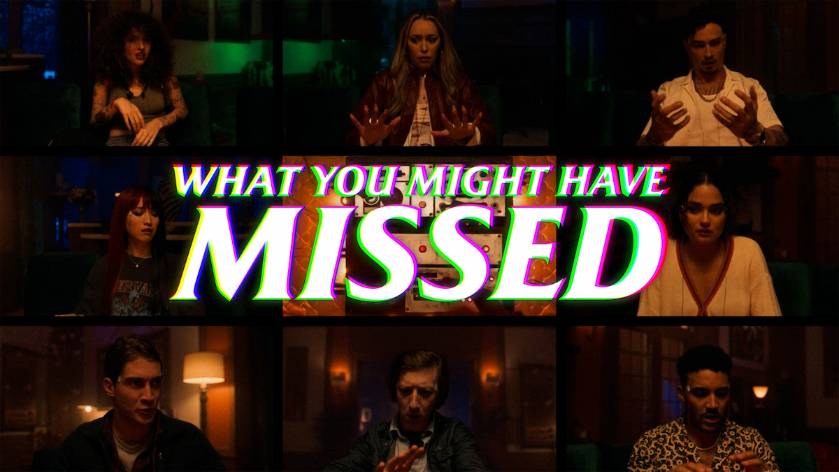 Split screen of nine characters with text that reads "What You Might Have Missed'