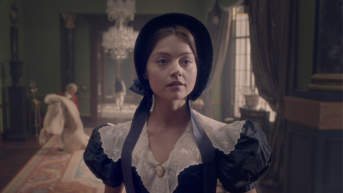 Jenna Coleman as Queen Victoria takes in Buckingham Palace for the first time in ‘Victoria.’