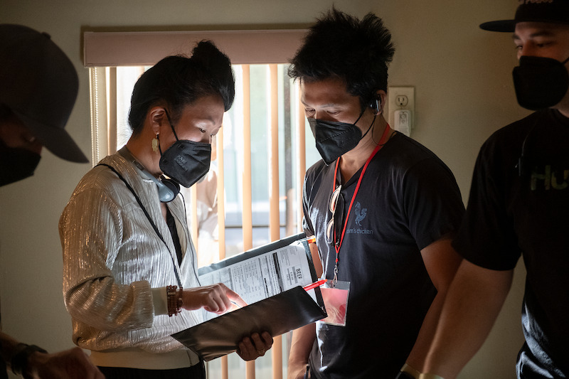 Hikari and first assistant director John Tagamolila