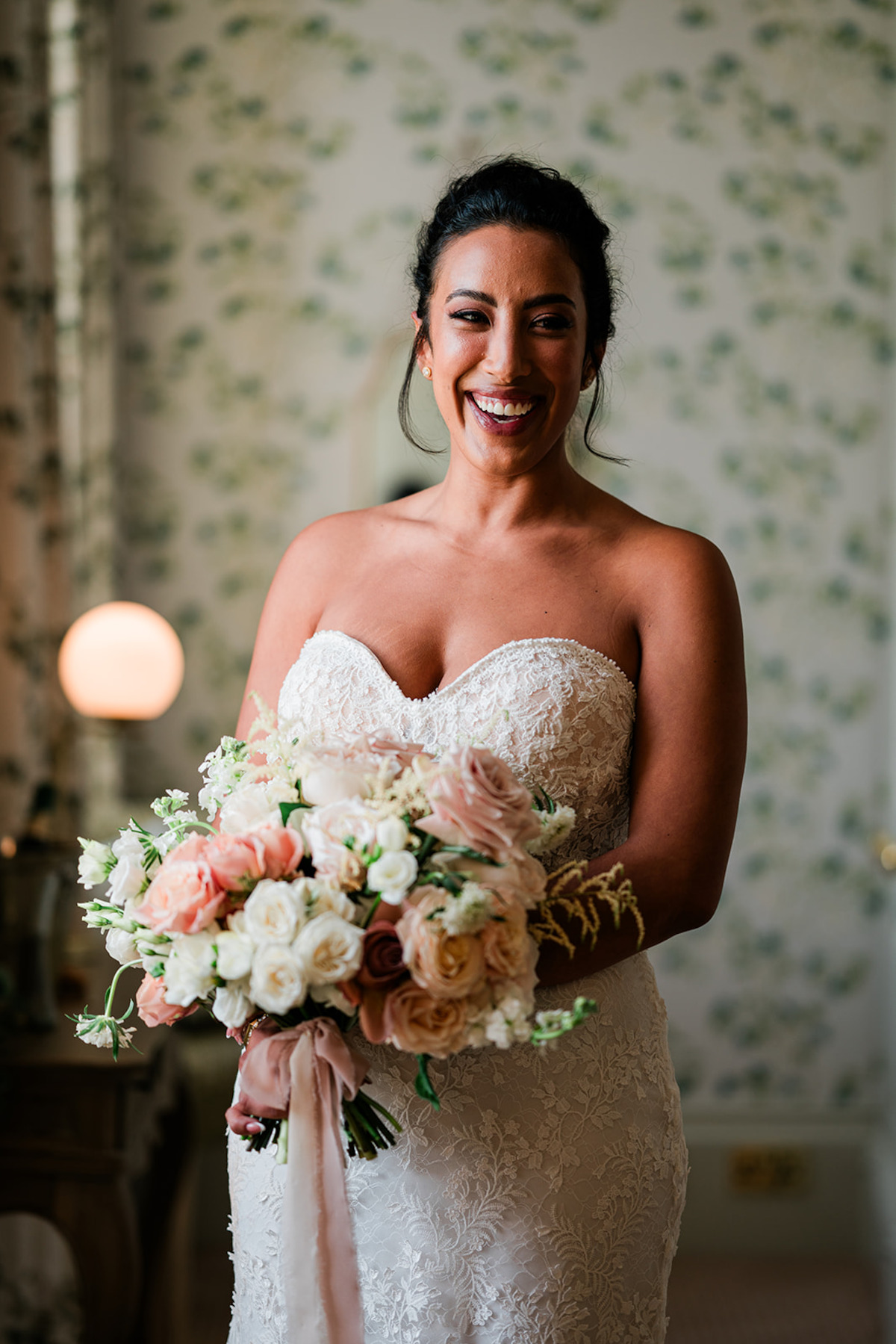 Maria in her wedding dress.