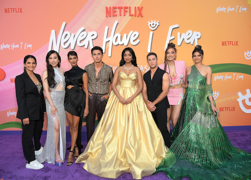 Cast of Never Have I Ever at the red carpet premiere in Los Angeles.