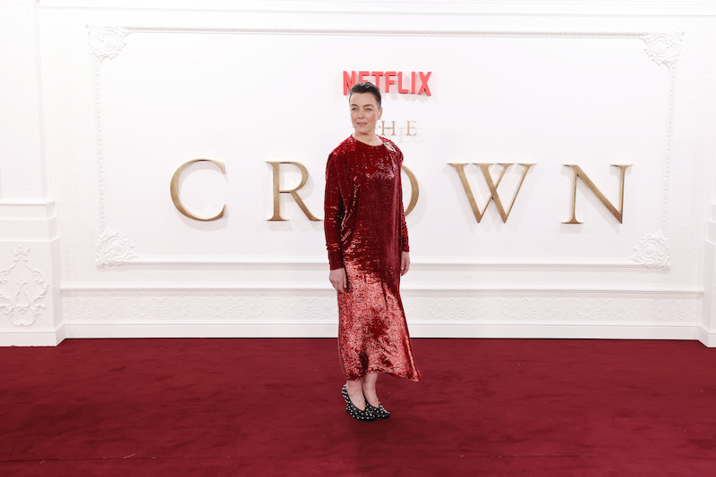 Olivia Williams attends The Crown finale celebration at The Royal Festival Hall.