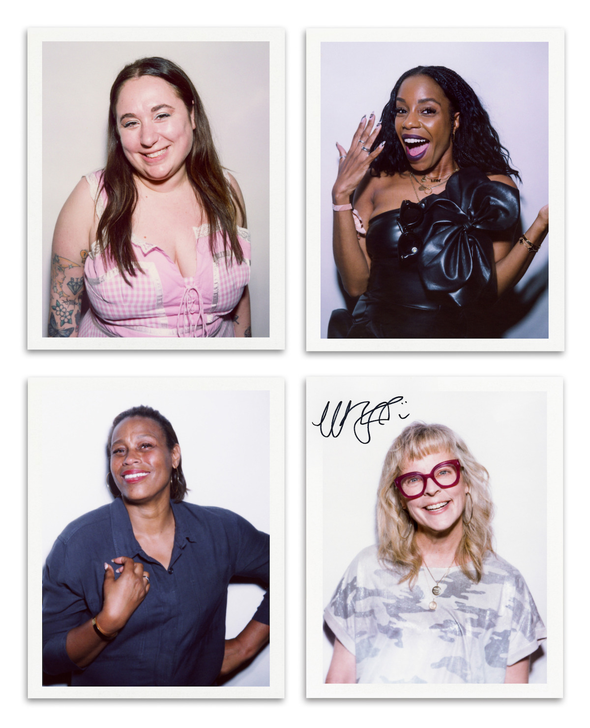 Clockwise from top left: Liza Treyger, London Hughes, Maria Bamford, and Tina Farris