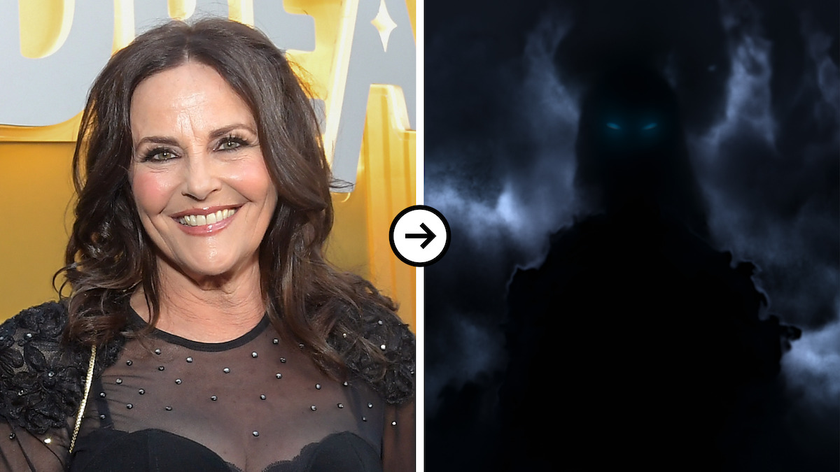 Diptych of a headshot of Gia Carides and her character, Nightmara, from ‘In Your Dreams’