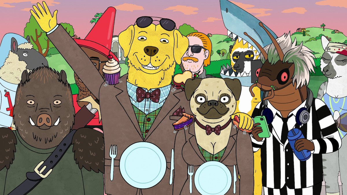 Mr. Peanutbutter and friends dressed up for Halloween in 'BoJack Horseman'.