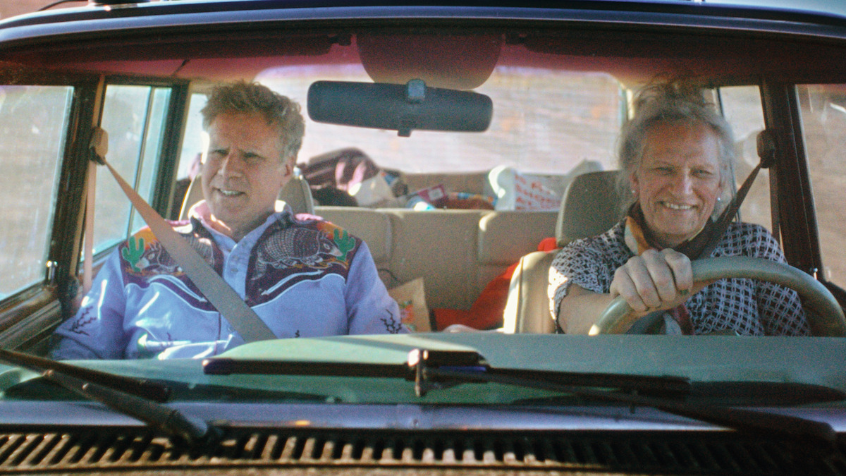 Will Ferrell and Harper Steele on a drive in 'Will & Harper.'