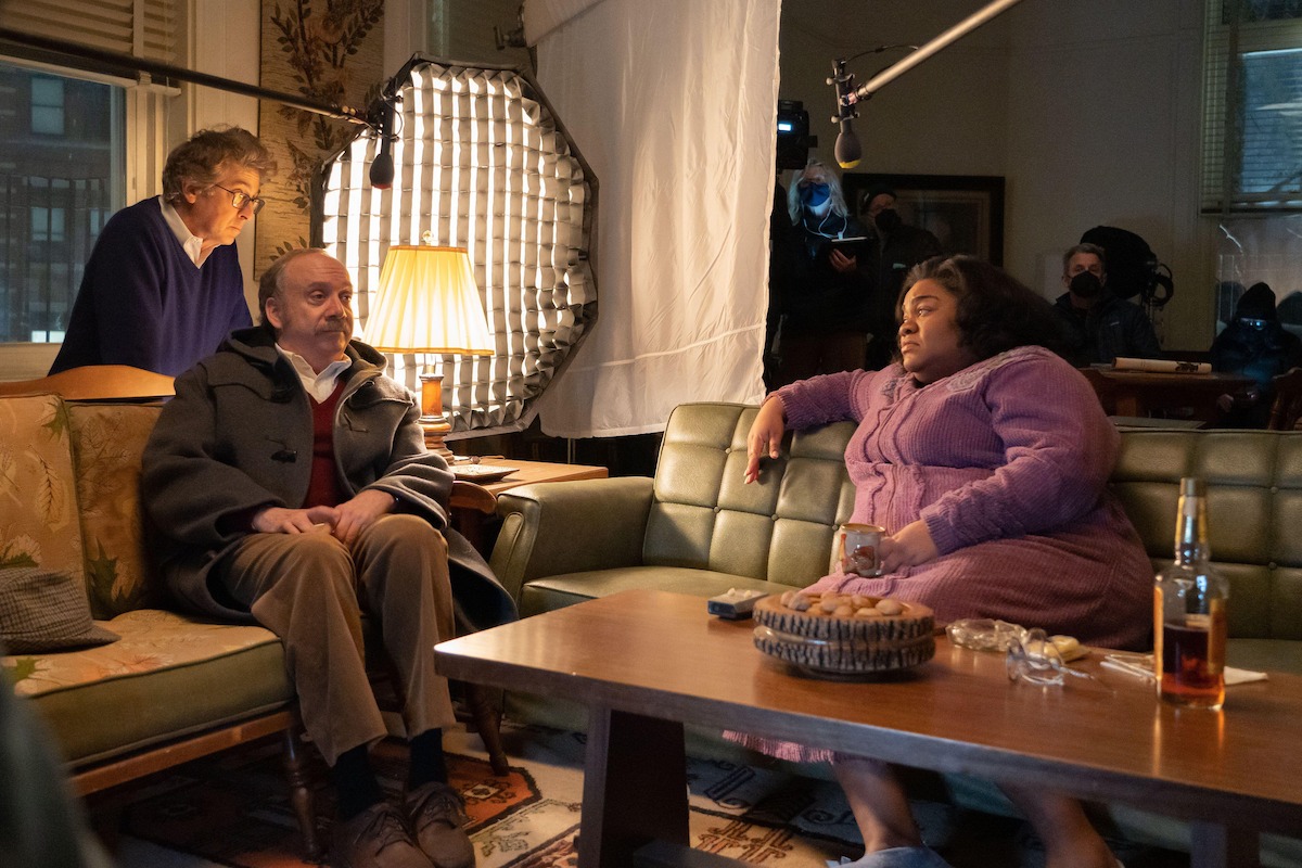 Payne directs Giamatti and Da’Vine Joy Randolph in The Holdovers.