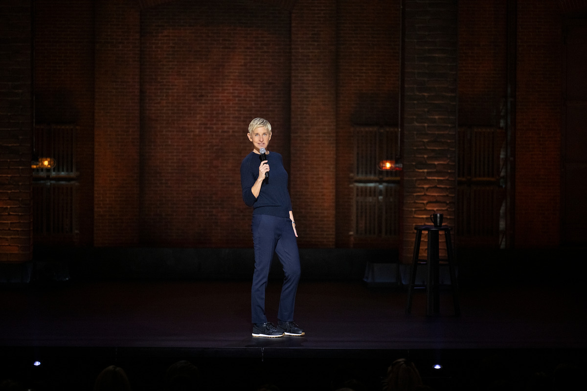 Ellen DeGeneres on stage.