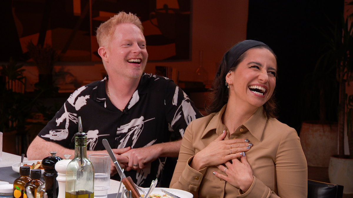 Jesse Tyler Ferguson and Ilana Glazer laughing.