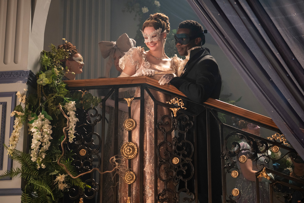 Hannah Dodd as Francesca Bridgerton and Victor Alli as John Stirling in ‘Bridgerton’ Season 4.