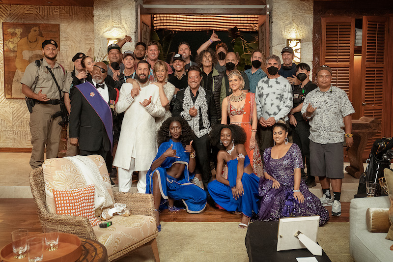 The cast and crew of Murder Mystery 2.