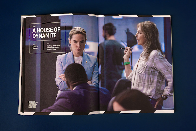 Spread from Tudum Magazine - A House of Dynamite crafts feature