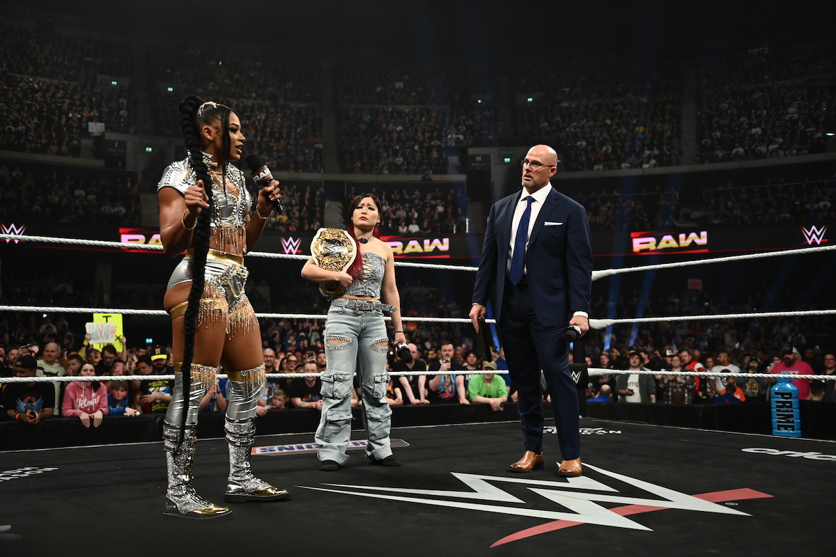 Bianca Belair and IYO Sky in the ring