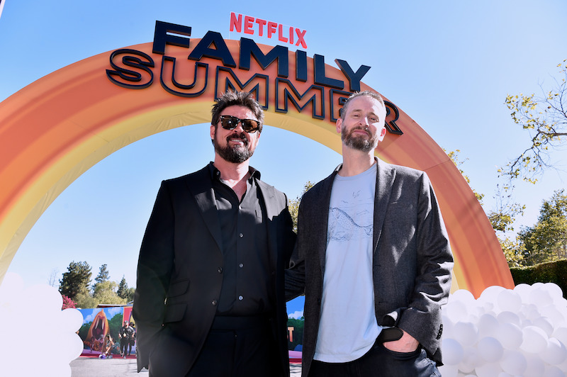 Karl Urban (left) and Chris Williams (right) at the Netflix Family Summer kick off event.