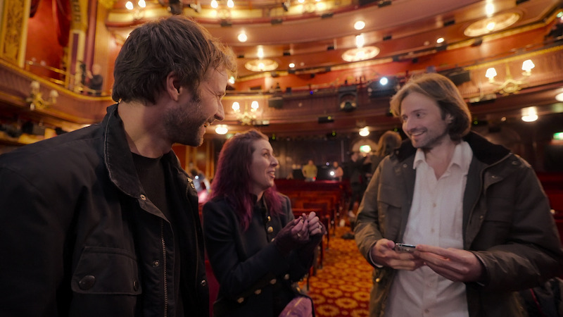 Ross Duffer (original story creator and creative producer), Kate Trefry (writer and original story creator) and Matt Duffer (original story creator and creative producer) in 'Behind the Curtain: Stranger Things: The First Shadow'