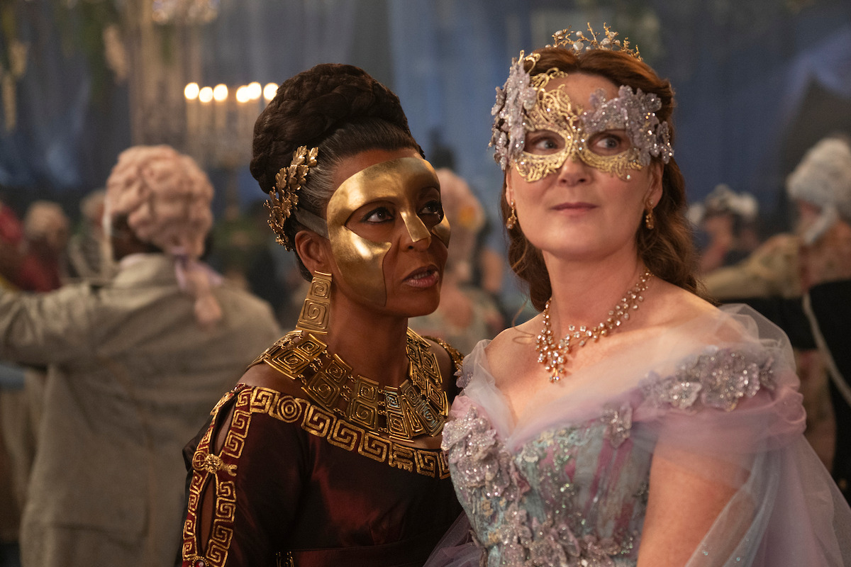 Adjoa Andoh as Lady Danbury and Ruth Gemmell as Lady Violet Bridgerton in ‘Bridgerton’ Season 4.