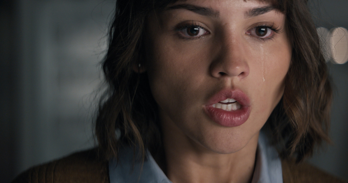 Eiza Gonzalez as Augie Salazar sheds a tear in '3 Body Problem.'