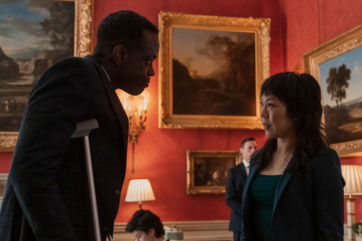 Ato Essandoh as Stuart Hayford and Ali Ahn as Eidra Park in ‘The Diplomat’ Season 2, Episode 6.