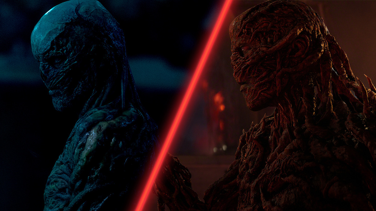 Diptych of Jamie Campbell Bower as Vecna in ‘Stranger Things’ Season 4 and Season 5.