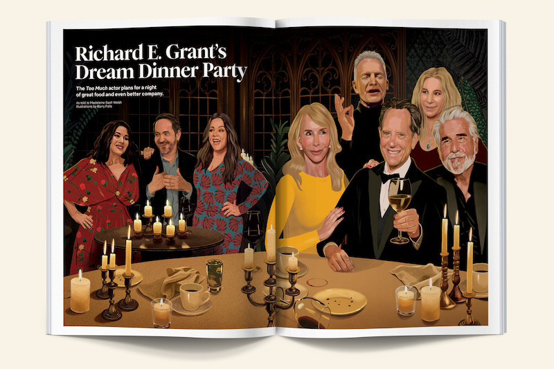 Issue spread of Richard E. Grant's Dinner Party