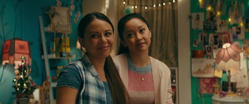 Janel Parrish as Margot and Lana Condor as Lara Jean.