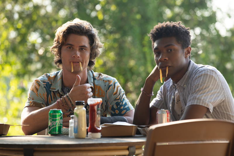 Chase Stokes and Jonathan Daviss in Outer Banks Season 1 Behind-the-Scenes Photo Gallery.
