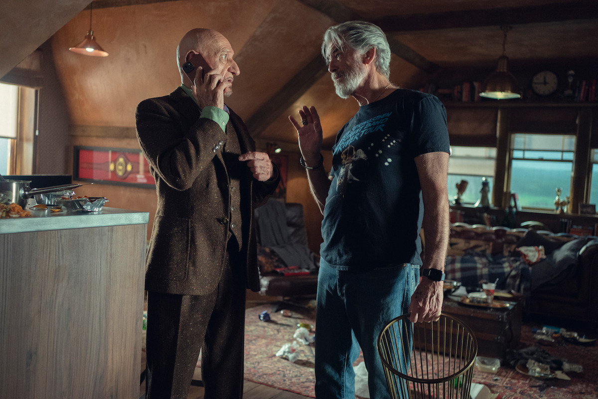 Sir Ben Kingsley and Pierce Brosnan in ‘The Thursday Murder Club’