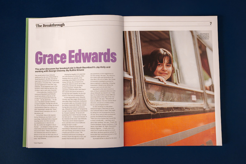 Spread from Tudum Magazine - Grace Edwards interview