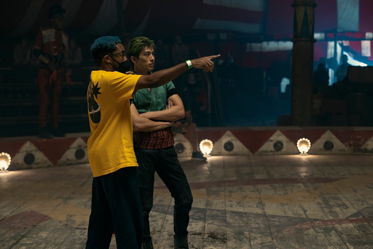 Executive Producer Matt Owens and Mackenyu Arata as Roronoa Zoro on the set of ‘ONE PIECE.’