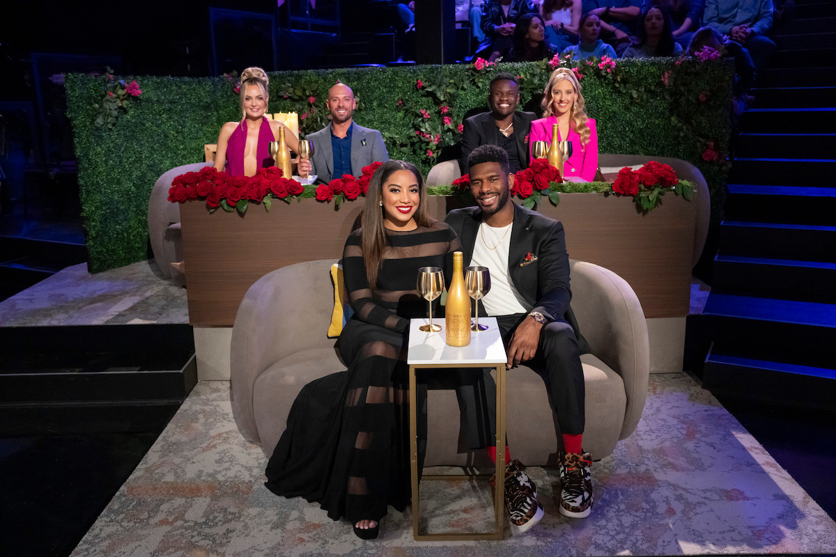 Micah Lussier, Izzy Zapata, Tiffany Pennywell, Brent Brown, Kwame Appiah, and Chelsea Griffin at the season 6 reunion of Love is Blind.