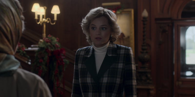 Black and white plaid with turtleneck underneath