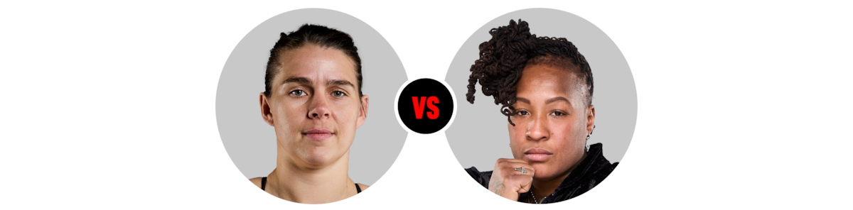 Savannah Marshall and Shadasia Green silo’d heads in individual circles