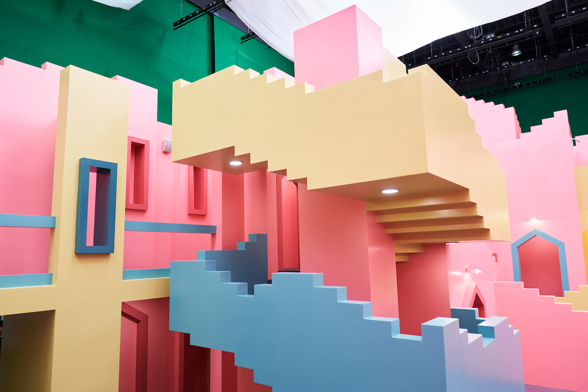 Yellow, pink, and blue staircases in Season 2 of ‘Squid Game’