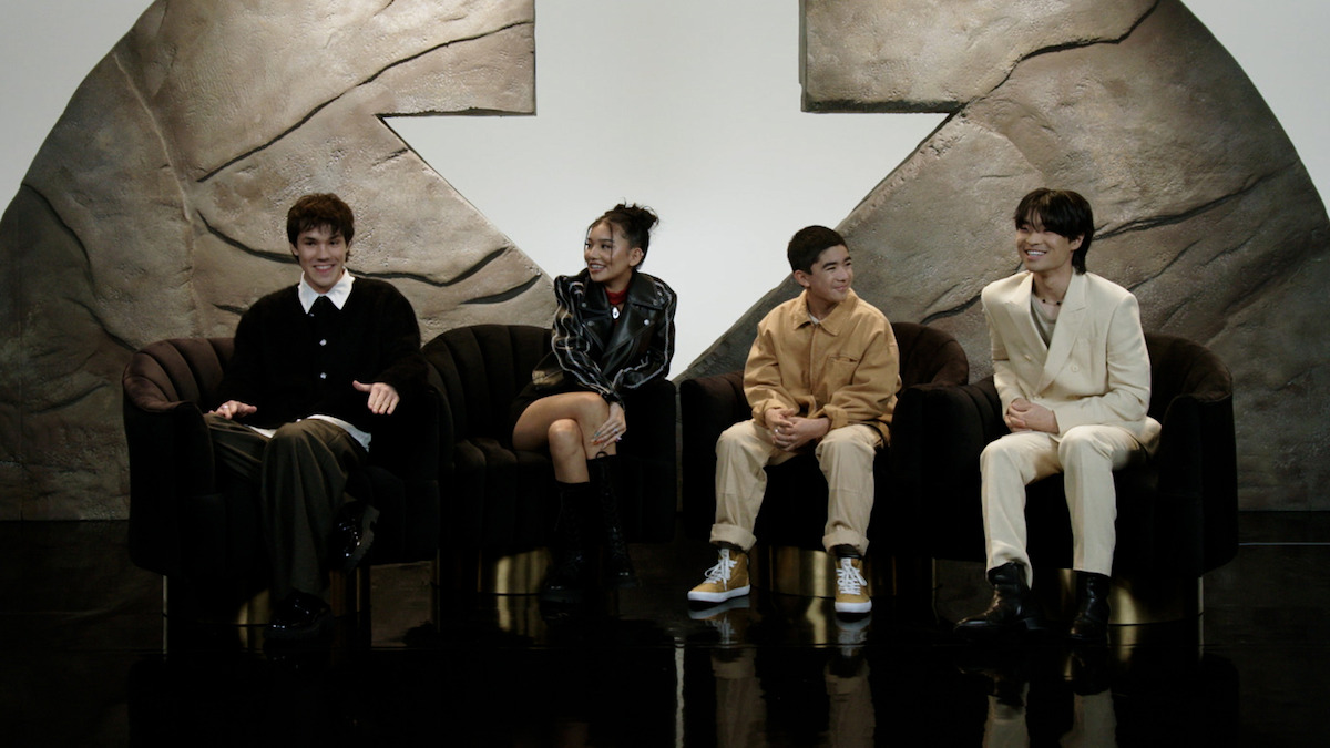 The cast of 'Avatar: The Last Airbender' sits on stage together