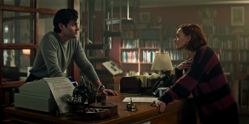 Penn Badgley as Joe Goldberg and Madeline Brewer as Bronte in 'You.'