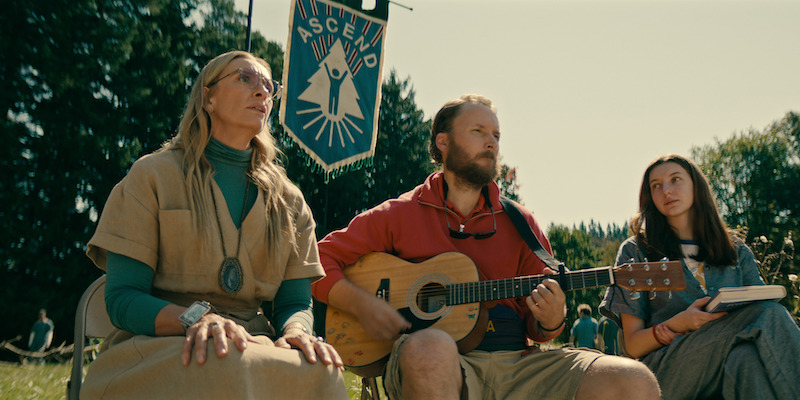 Toni Collette as Evelyn Wade and Joshua Close as Duck in 'Wayward.'