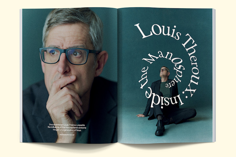 Spread featuring Louis Theroux