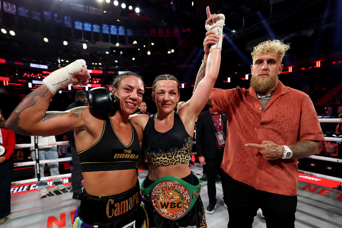 Chantelle Cameron, Jessica Camara and Jake Paul