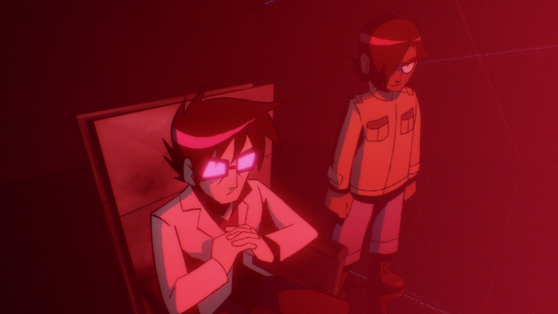  (L to R) Jason Schwartzman as Gideon Graves and Satya Bhabha as Matthew Patel in Scott Pilgrim Takes Off .