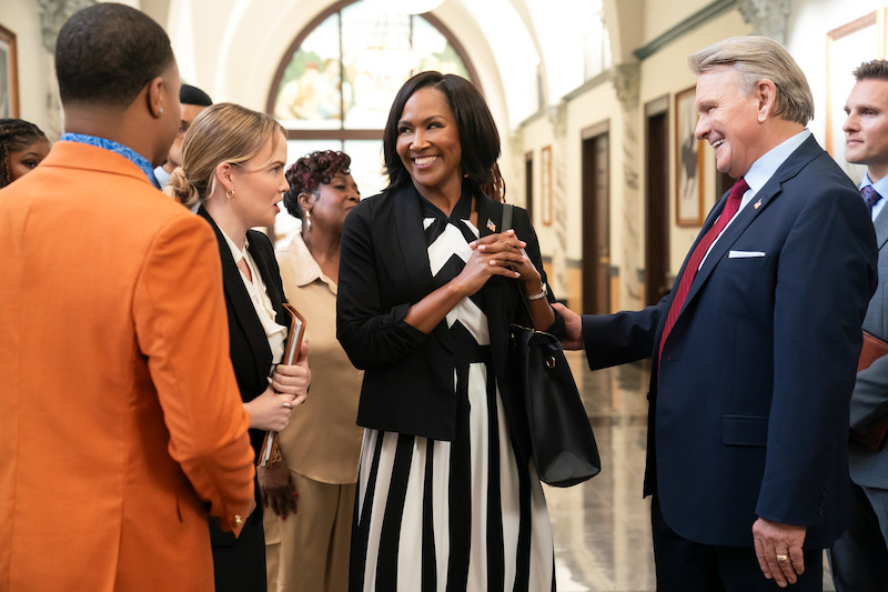 Dyon Brooks as Basil Henderson, Terri J. Vaughn as Antoinette Dunkerson, Robert Craighead as Governor Irwin Harper, Kevin Thoms as Jed Bonds in 'She The People'