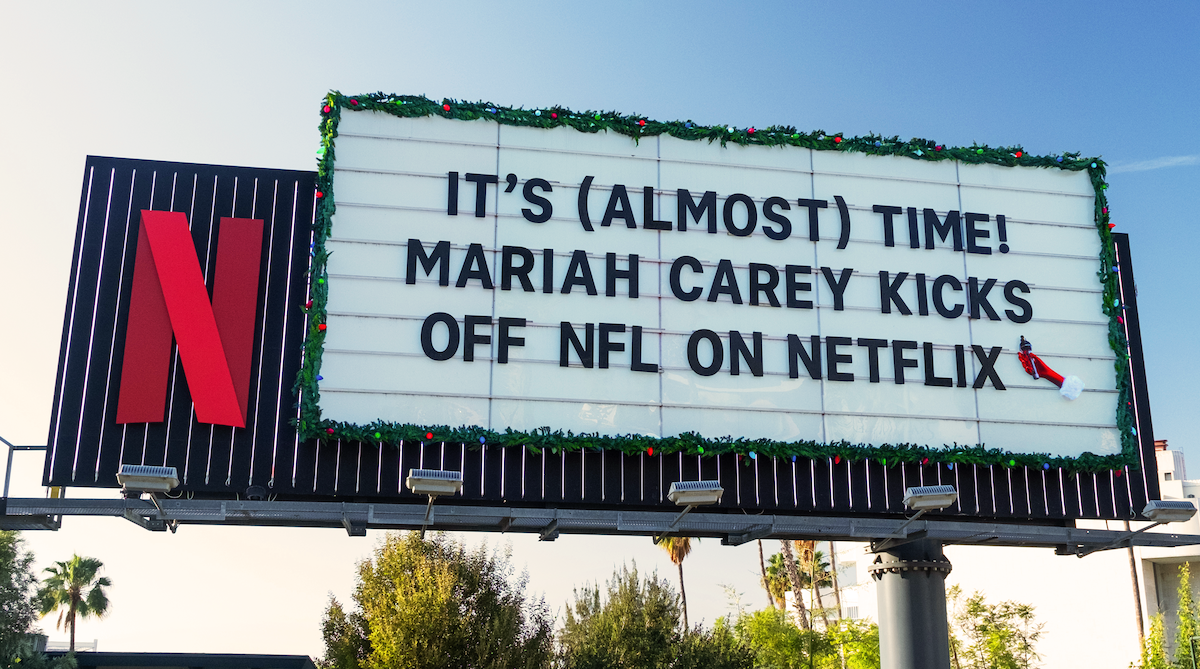 Sunset Blvd Marquee - Mariah Carey ‘It’s (Almost) time!' Mariah Carey kicks off NFL on Netflix’