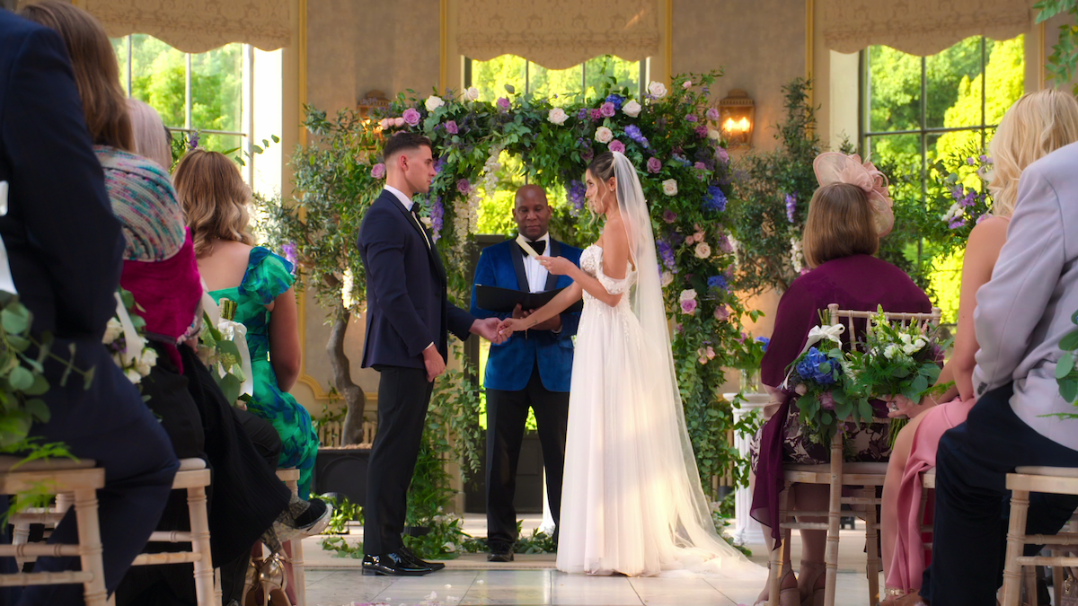 Freddie and Catherine at the altar.