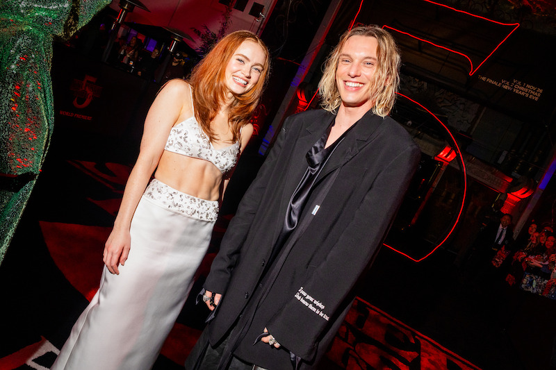 Sadie Sink and Jamie Campbell Bower attend the 'Stranger Things 5' World Premiere.