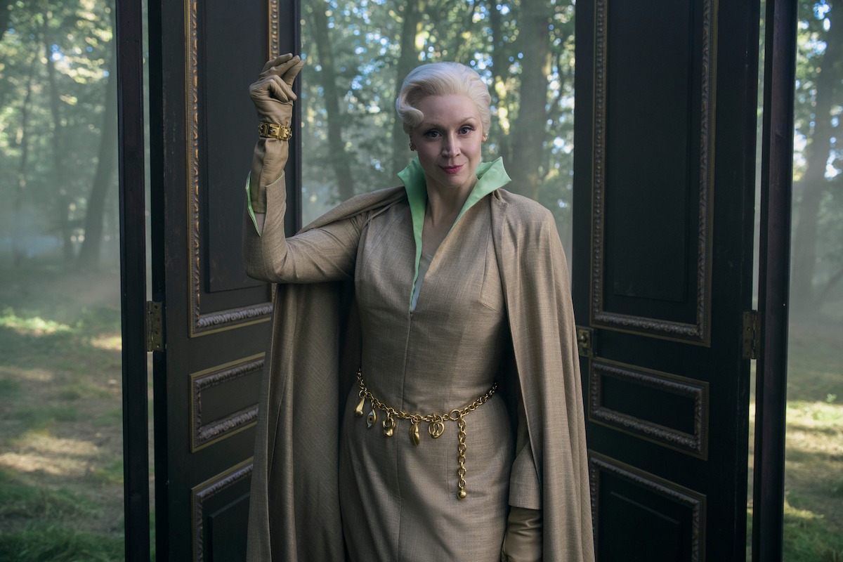 Gwendoline Christie as Principal Weems in ‘Wednesday’ Season 2.