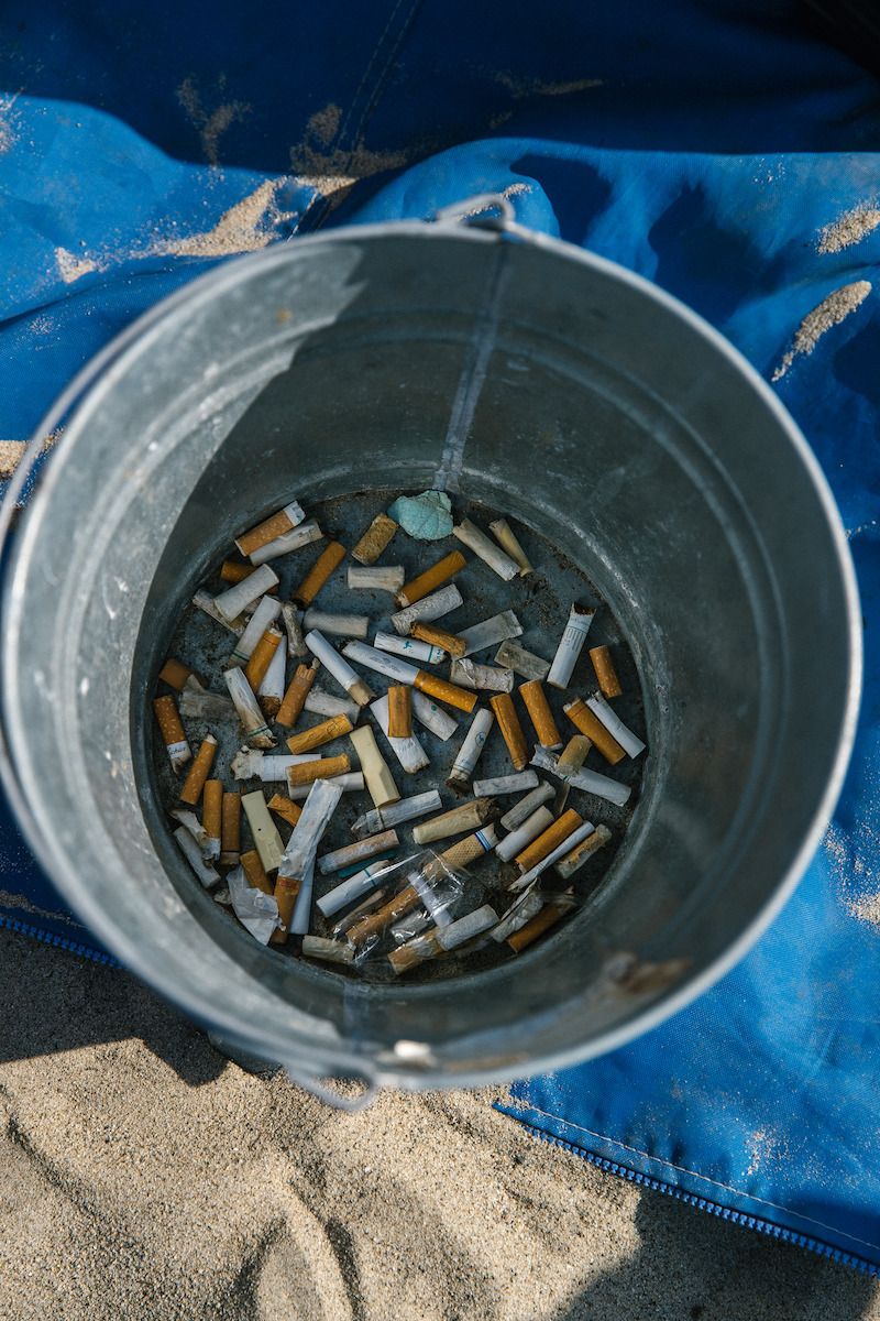 bucket of cigarettes