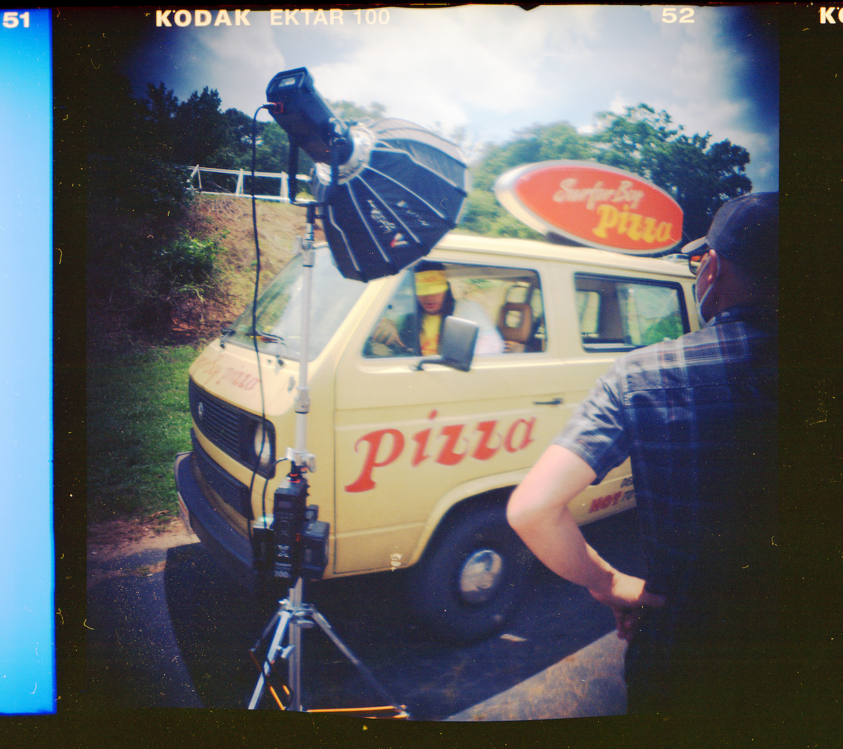 Here’s Argyle behind the wheel of his pizza delivery van - Go Behind the Scenes of ‘Stranger Things’ Season 4 With These ‘80s Retro Photos