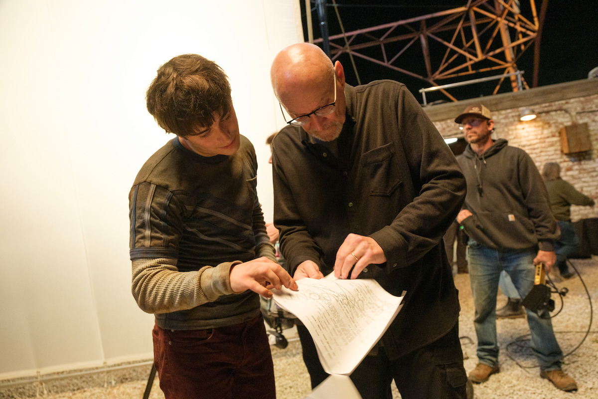 Noah Schnapp as Will Byers and Director Frank Darabont behind-the-scenes of ‘Stranger Things 5’