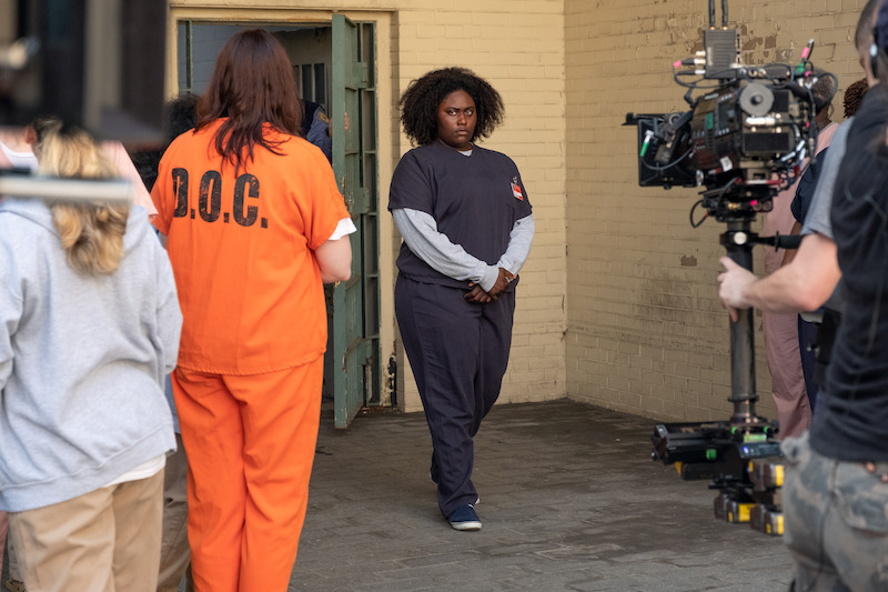 Danielle Brooks as Tasha "Taystee" on the set of Orange Is The New Black Season 7.